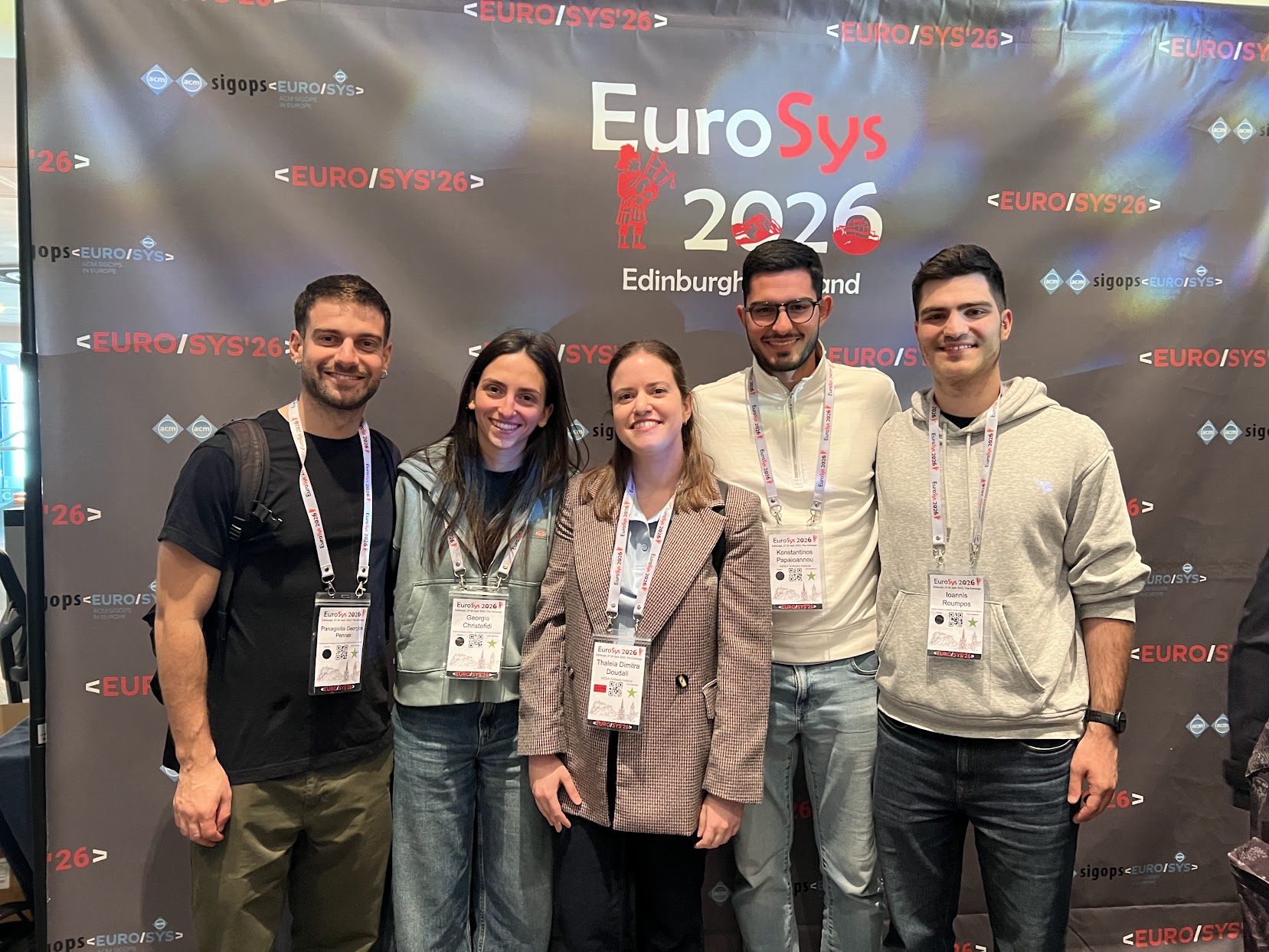 From left to right: Panagiotis Pennas, Georgia Christofidi, Prof. Thaleia Dimitra Doudali, Konstantinos Papaioannou, Giannis Roumpos.