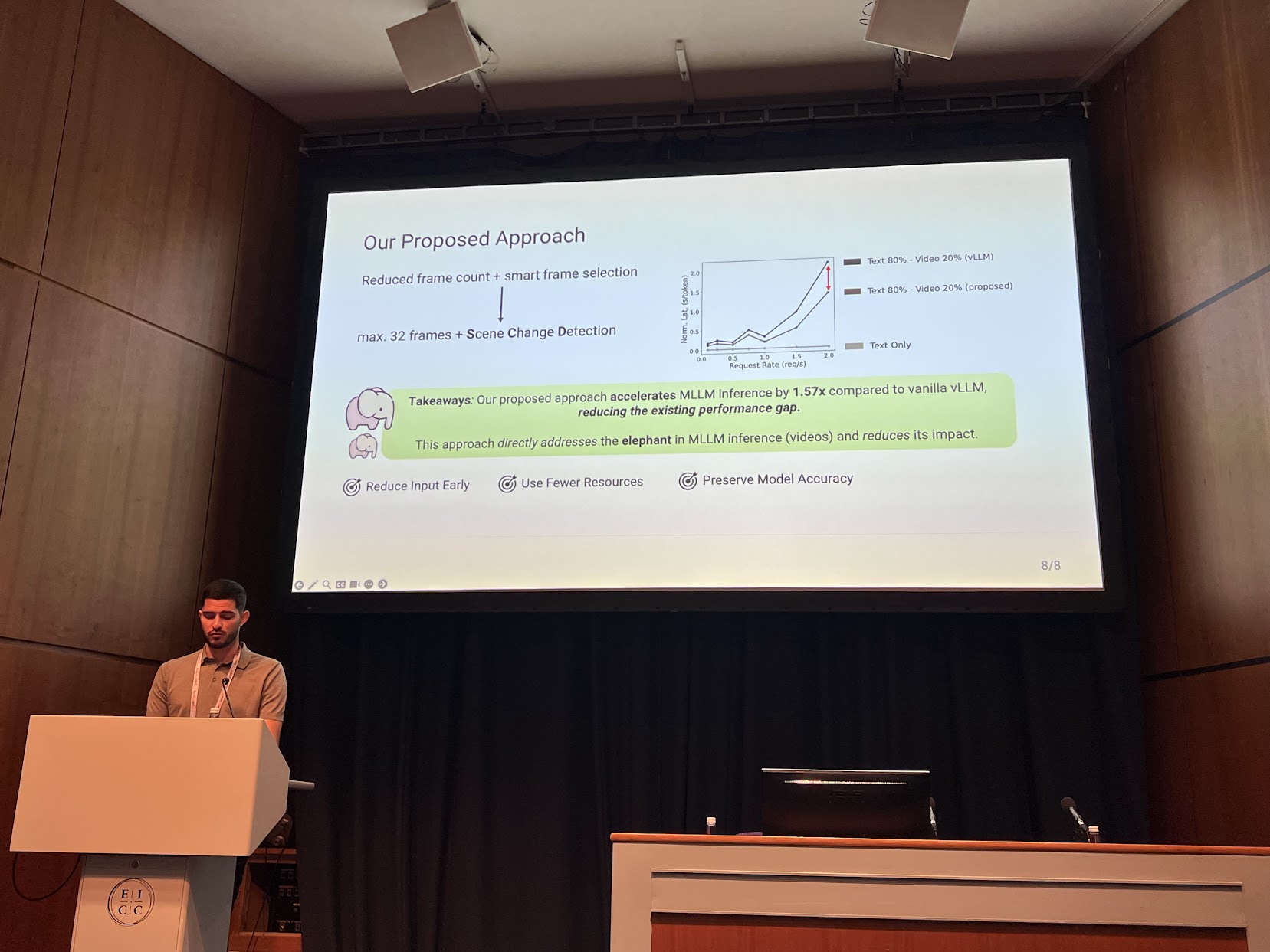 Konstantinos Papaioannou presenting at the EuroMLSys workshop